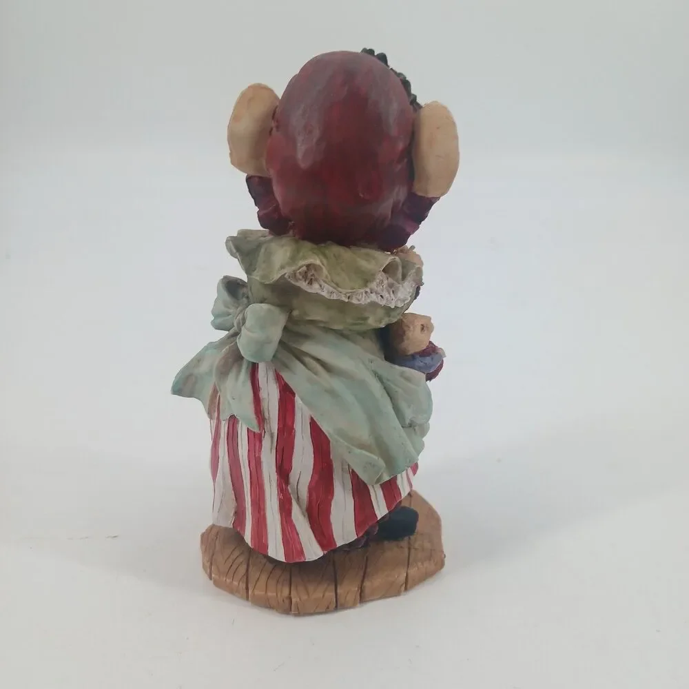 Vintage Patriotic Patriotic Mouse Figurine USA Flag Overall Dress Red White Blue